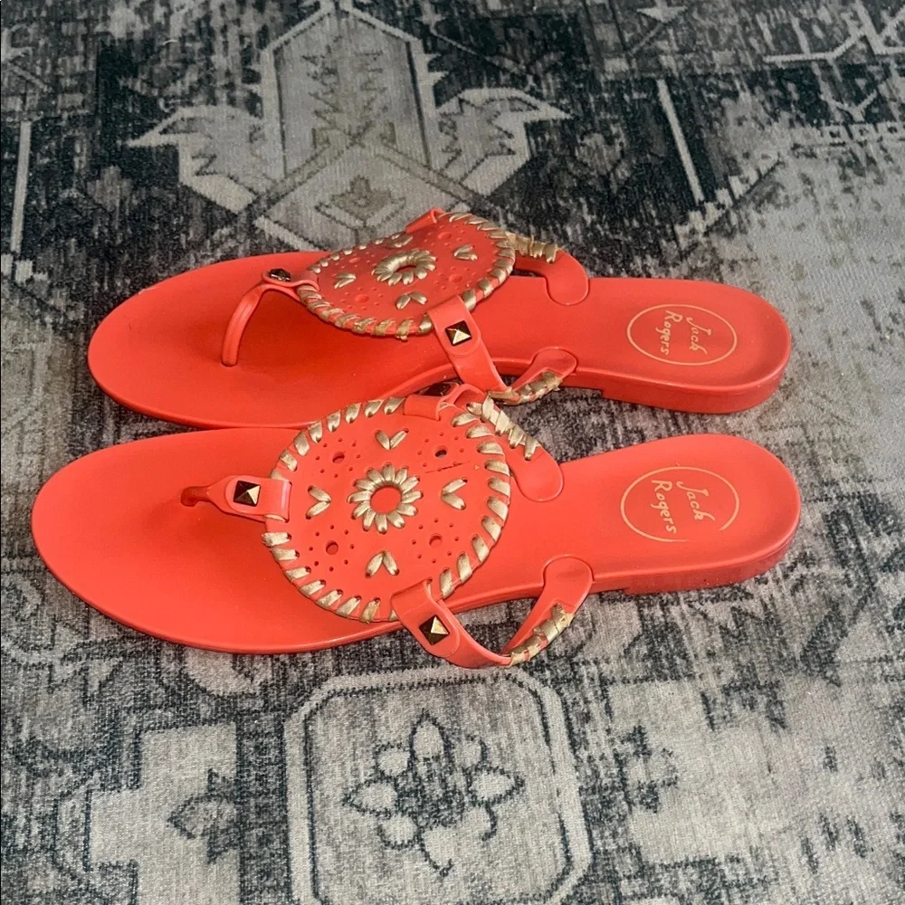Jack Rogers Women's Orange Sandals size 9 - Picture 2 of 6